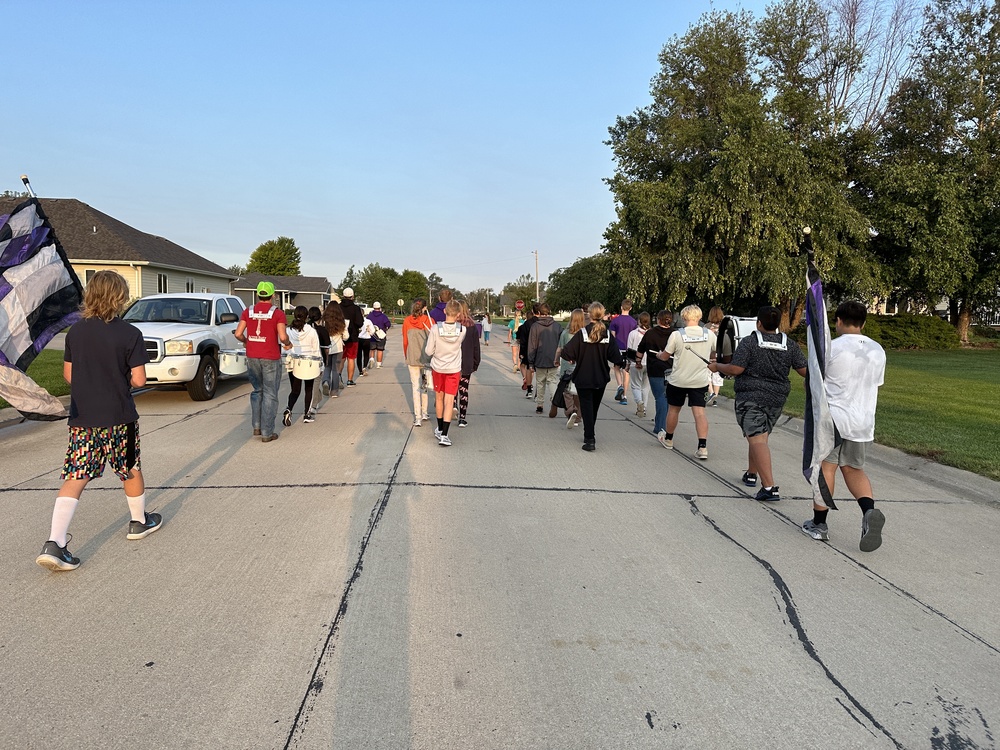 WR Marching Band practices in early morning