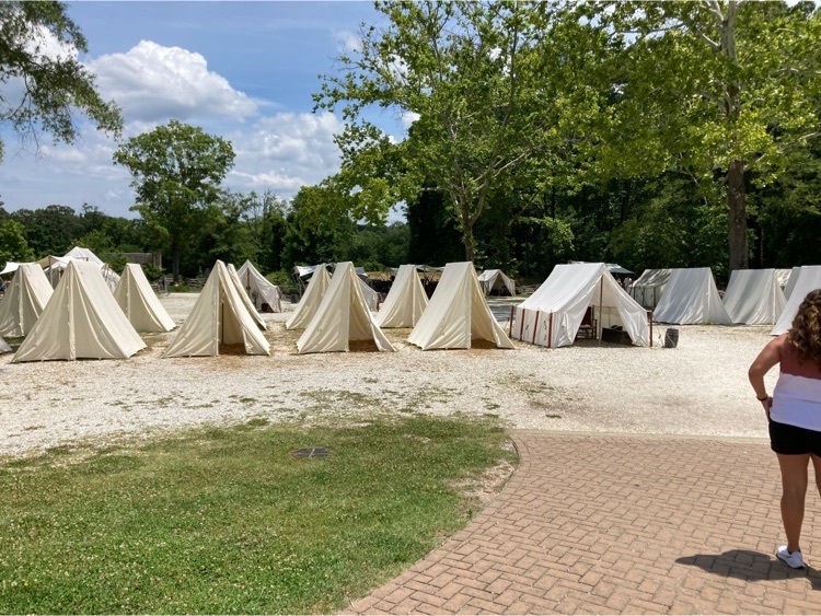 A re-creation of general Washington’s camp site at Yorktown