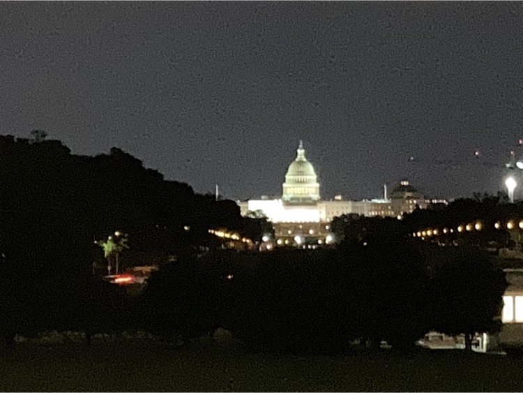 A beautiful view of the capital at night.